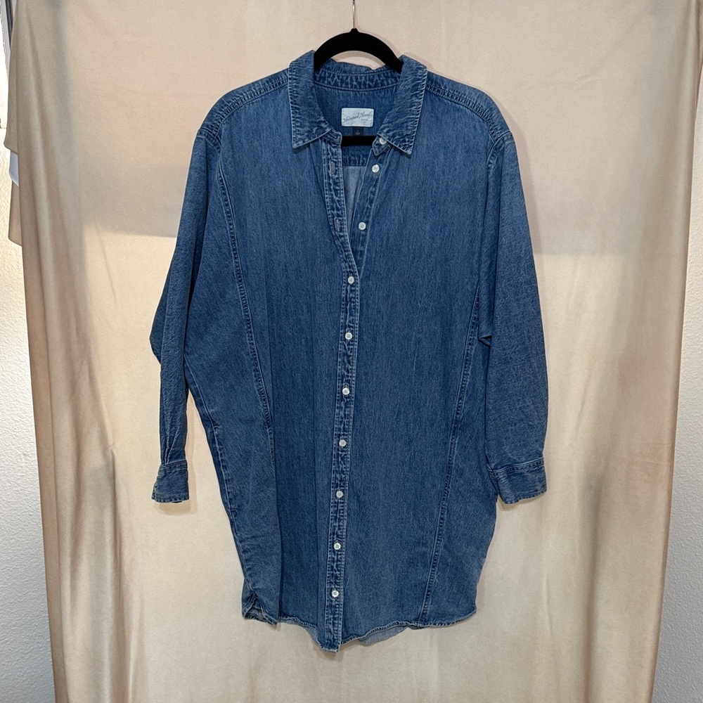 Denim Button-Up Shirt Dress